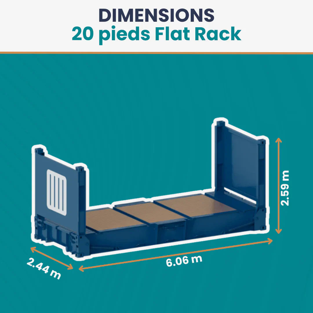 Novo contentor flat rack de 20 pés