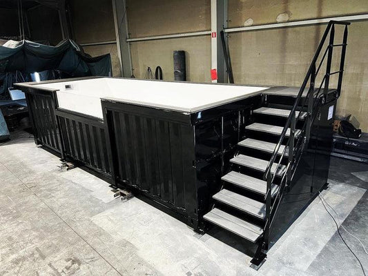 Piscina contentor preto de 6m