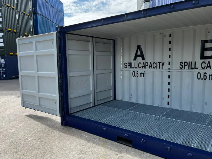Base “OPEN SIDE 20” com tabuleiro de recolha de gotas e tabuleiro de retenção