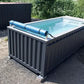 Piscina contentor de 20 pés, cinzento antracite, com função de natação contra correntes.