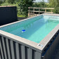 Piscina contentor de 20 pés, cinzento antracite, com função de natação contra correntes.